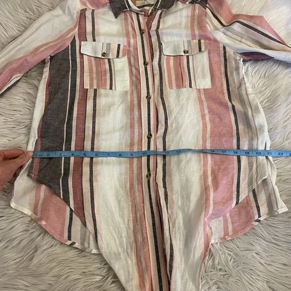 NWT | Thread & Supply | Striped blouse | Pink & gray - Picture 6 of 13
